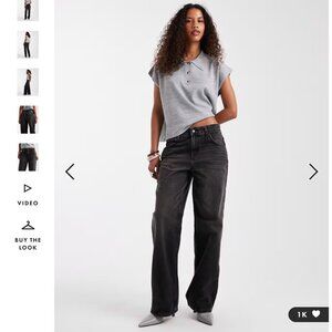 ASOS DESIGN baggy jeans in washed black